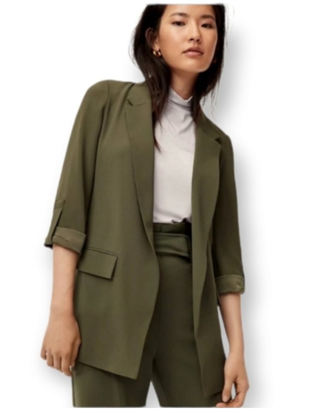 BABATON Aritzia Delos 3/4 Sleeve Green Blazer Jacket Size 2